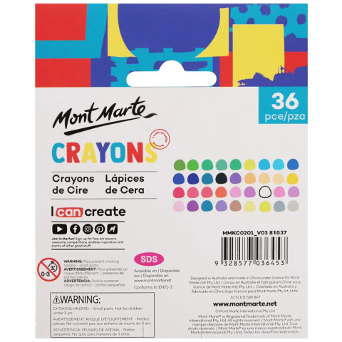 Kredki Kids Szkolne Mont Marte 36SZT Kredki Kids Szkolne Mont Marte 36SZT