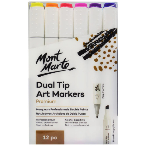 Zestaw Marker Alkoholowe Dual Mont Marte 12SZT Zestaw Marker Alkoholowe Dual Mont Marte 12SZT