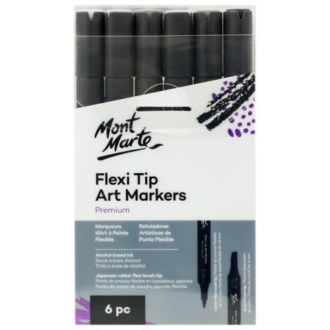 Zestaw Marker Alkoholowe Flexi Tip Mont Marte 6SZT