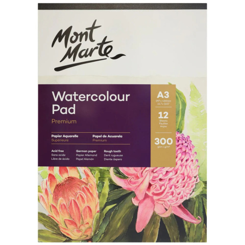 Blok Akwarelowy Mont Marte A3 12ARK, 300gsm Blok Akwarelowy Mont Marte A3 12ARK, 300gsm