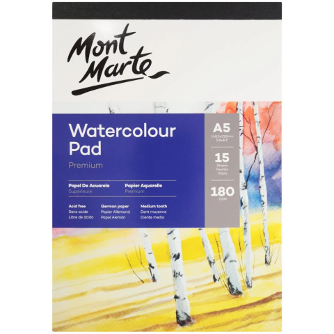 Blok Akwarelowy Mont Marte A5 15ARK, 180gsm Blok Akwarelowy Mont Marte A5 15ARK, 180gsm