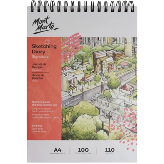 Blok Diary Szkicownik Spirala Mont Marte A4 100 Stron, 11gsm