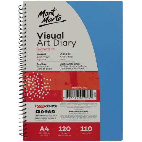 Blok Visual Diary Spirala Mont Marte A4 120 Stron, 110gsm Blok Visual Diary Spirala Mont Marte A4 120 Stron, 110gsm