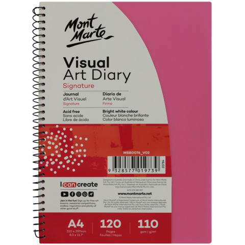 Blok Visual Diary Spirala Mont Marte A4 120 Stron, 110gsm Blok Visual Diary Spirala Mont Marte A4 120 Stron, 110gsm