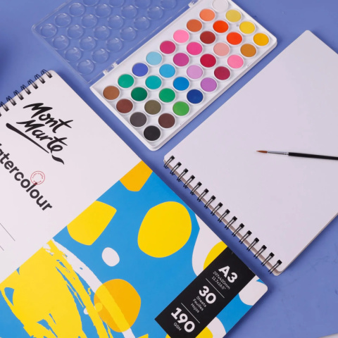 Blok Watercolour Book Mont Marte A5 30 Stron, 190gsm Blok Watercolour Book Mont Marte A5 30 Stron, 190gsm