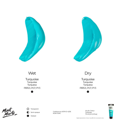 Farba Akrylowa Signature Mont Marte 75ML Turquoise Farba Akrylowa Signature Mont Marte 75ML Turquoise