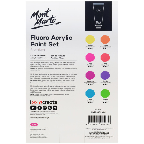 Zestaw Akryli Fluoro Mont Marte 8x36ML