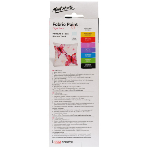 Zestaw Farb Do Tkanin Mont Marte 8x20ML Zestaw Farb Do Tkanin Mont Marte 8x20ML