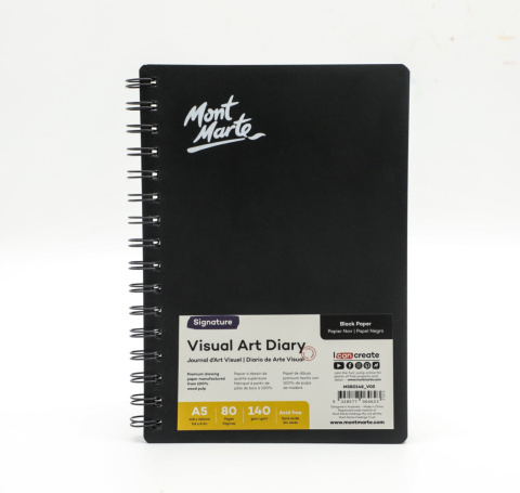 Szkicownik Visual Art Diary Czarny Mont Marte A5, 140gsm 80ARK Szkicownik Visual Art Diary Czarny Mont Marte A5, 140gsm 80ARK