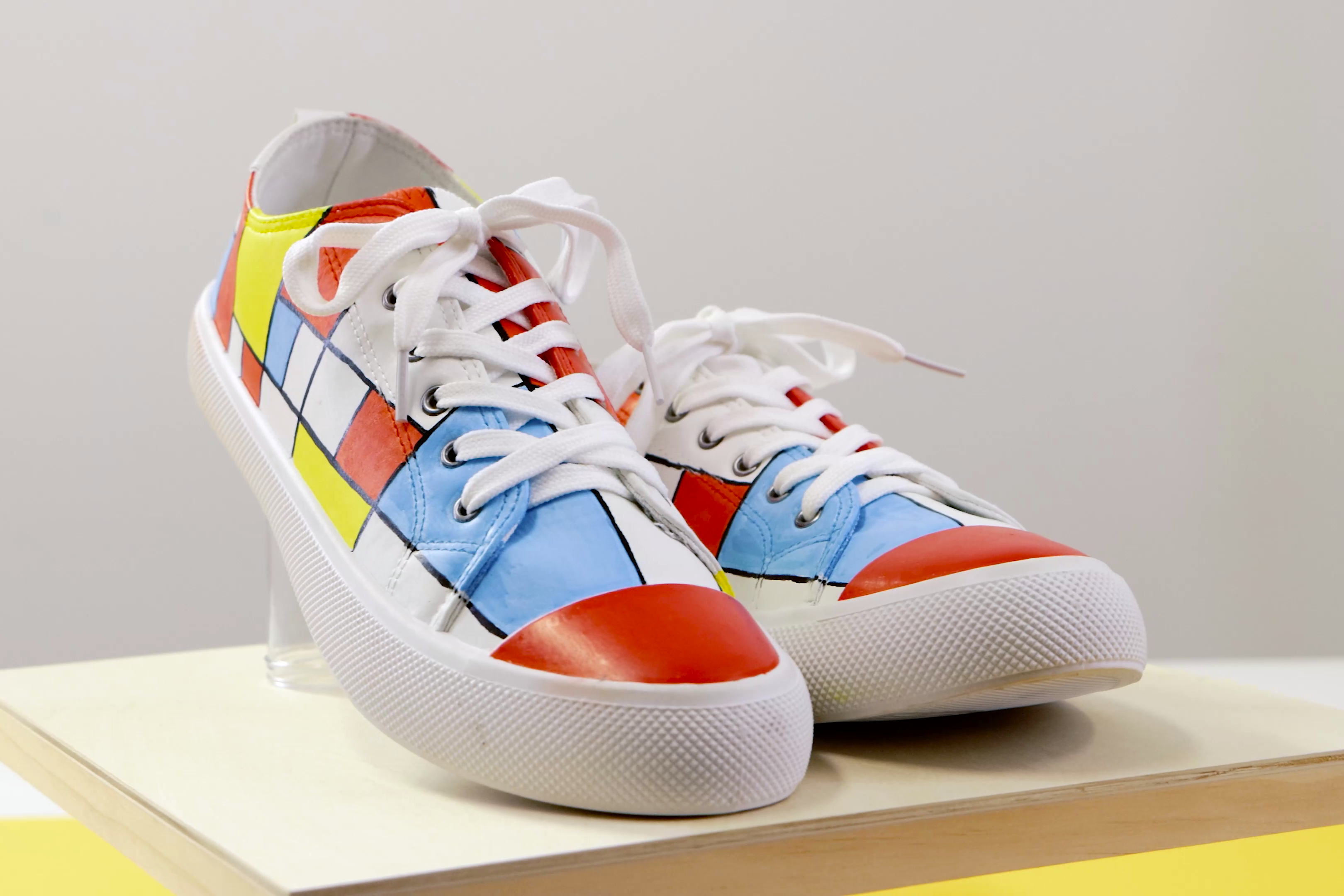Mondrian style painted sneakers